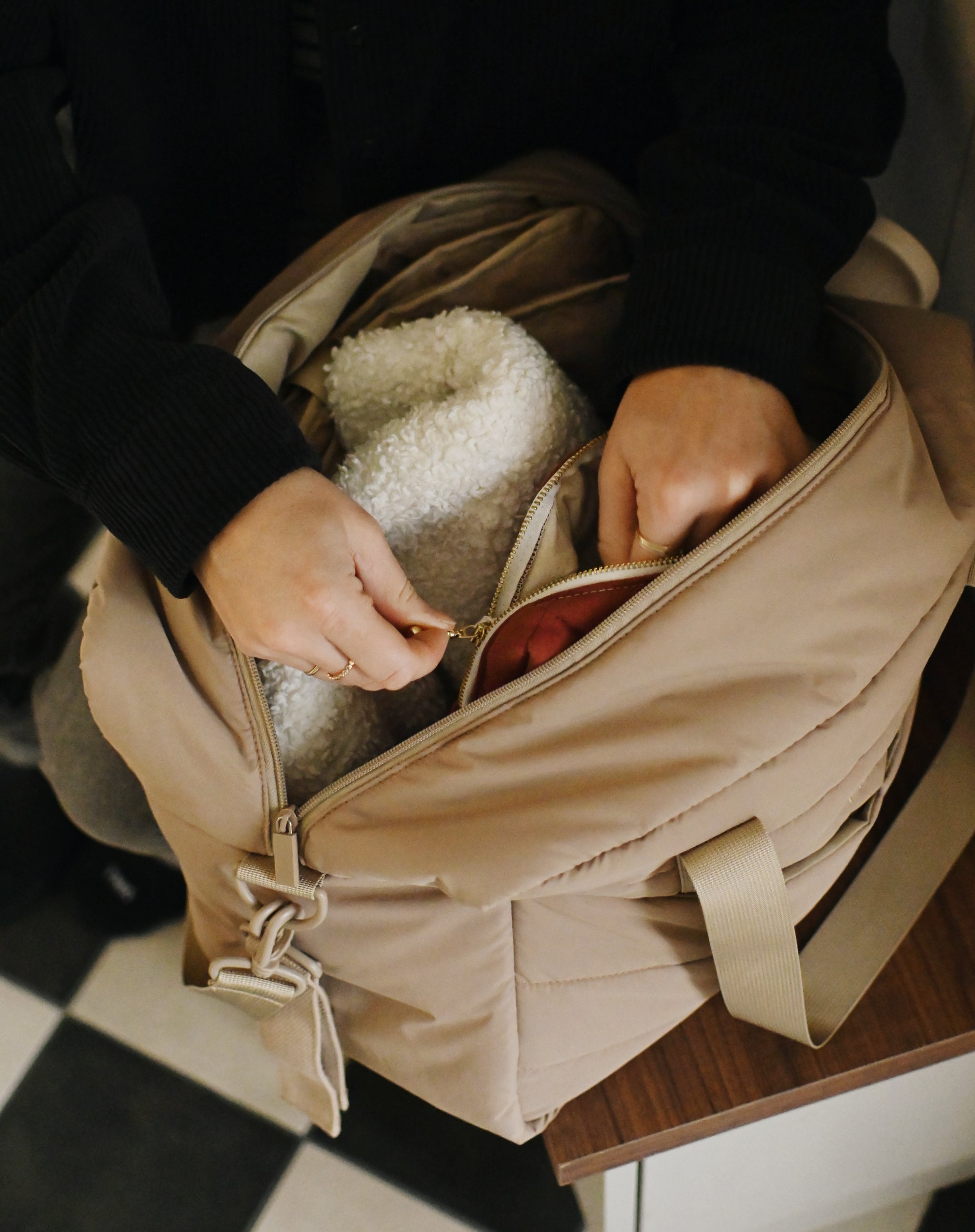 Puffy diaper bag - Latte – MINIKA